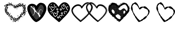 Hearts Shapes TFB font preview